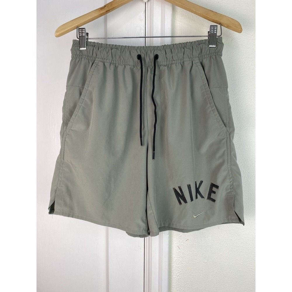 Nike Dri-Fit Men's S Gray Elastic Drawstring Waist Unlined Athletic Shorts